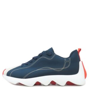 エルメス HERMES スニーカー アンヴォル キャンバス スウェード ネイビー×オレンジ #40.5 Envol ソルド品 【保存袋】 【中古】