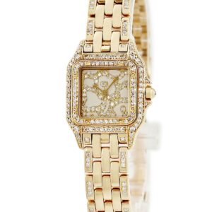 カルティエ Cartier パンテール SM WF3005B9 K18YG無垢 スクエア ダイヤモンド レディース 腕時計クオーツ ゴールド 【中古】