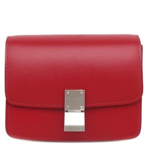 セリーヌ CELINE ショルダーバッグ クラシックボックス スモール レザー レッド マットシルバー金具 赤 189183 DLS.27ED 【中古】新品同様品