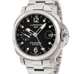 パネライ PANERAI ルミノール GMT PAM00159 F番 ブラック スモールセコンド デイト アラビア ドット メンズ 腕時計自動巻き ブラック 【中古】中古美品