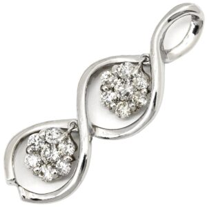 ペンダントトップ ダイヤモンド 0.62ct ホワイトゴールド ツイスト 18金 18K 750 WG 3粒 ブリリアントカット ネックレストップ 【中古】中古美品