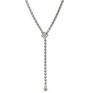 フォッペ FOPE ネックレス ダイヤモンド パヴェ ネックレス ホワイトゴールド FOPE Au750 WG 18K ノヴェチェント メッシュ Y字 【中古】