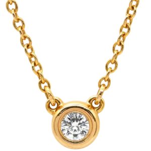 ティファニー Tiffany & Co ネックレス バイザヤード シングルダイヤ イエローゴールド T&Co. 1P 1石 1粒 エルサペレッティ 【中古】