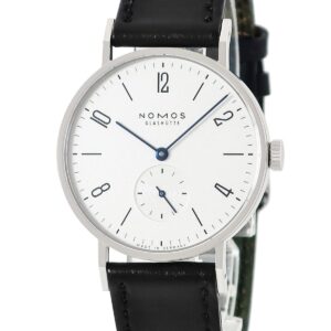 ノモス NOMOS タンジェント 139 スモールセコンド 青針 アラビア バー シースルーバック メンズ 腕時計手巻き シルバー 【中古】