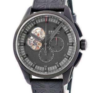 ゼニス ZENITH クロノマスター 1969 トリビュート トゥ ザ ローリングストーンズ 96.2260.4061 黒 限定 メンズ 腕時計自動巻き ブラック 【中古】中古美品