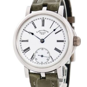 ラング&ハイネ LANG&HEYNE ケーニヒ ヨハン Konig Johann K18WG無垢 ホワイト 青針 スモールセコンド メンズ 腕時計手巻き ホワイト 【中古】中古美品