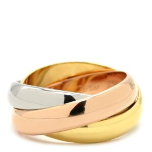 カルティエ Cartier リング 指輪 トリニティクラシック ホワイトゴールド×イエローゴールド×ピンクゴールド #49(JP9) 3連 3カラー 3ゴールド18K 750 8.5号 【中古】中古美品