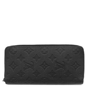 ルイヴィトン LOUIS VUITTON 長財布 ジッピーウォレット ヴェルティカル レザー モノグラムシャドウレザー ノワール マットブラック金具 イニシャル刻印入り M62902 RFID 【保存袋】 【中古】中古品