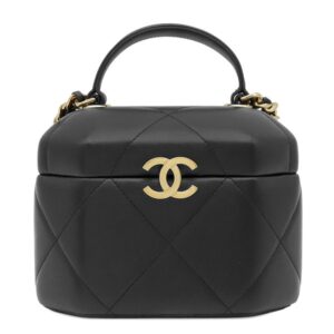シャネル CHANEL ショルダーバッグ マトラッセ スモール バニティ バッグ レザー ブラック ゴールド金具 黒 ココマーク チェーン ランダムシリアル 【中古】中古美品