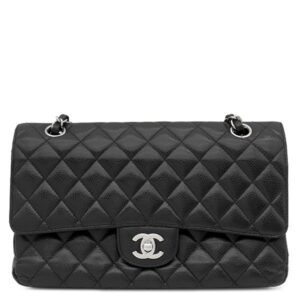 シャネル CHANEL ショルダーバッグ マトラッセ 25 Wチェーン キャビアスキン ブラック ゴールド金具 ココマーク ダブルフラップ A01112 24****** 【中古】中古品