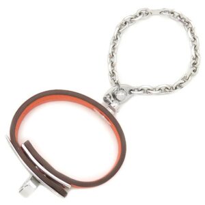 エルメス HERMES グローブホルダー ケリー ヴォースイフト メタル オレンジ シルバー金具 手袋ホルダー 【箱】 【中古】