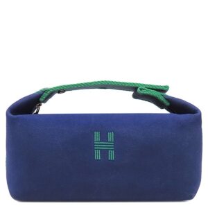 エルメス HERMES ポーチ ブリッド ア ブラック PM コットンキャンバス マリン シルバー金具 バニティ Hロゴ バス用ポーチ 【中古】中古美品