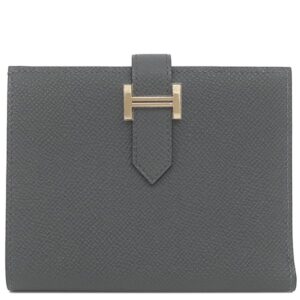 エルメス HERMES 二つ折り財布 ベアンコンパクト ヴォーエプソン グリミスティ シャンパンゴールド金具 新品 未使用 コンパクトウォレット 2025年製 K 【箱】 【中古】