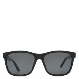 グッチ GUCCI サングラス ウェリントン 57□17 プラスチック ブラック ゴールド金具 黒 ダークグレー ロゴ GG0746S 【ケース】 【中古】中古美品