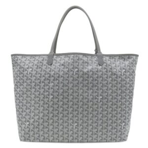 ゴヤール GOYARD トートバッグ サンルイGM PVCコーティングキャンバス ゴヤールディンキャンバス シュヴロッシュカーフスキン グレー シルバー金具 リバーシブル ヘリンボーン 【中古】新品同様品
