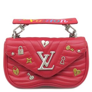 【★3%OFFクーポン】ルイヴィトン LOUIS VUITTON 2WAYバッグ ニューウェーブ PM ラブロック カーフ エカルラート シルバー金具 赤 チェーン ショルダー ハンドバッグ NZ5118 【中古】中古美品