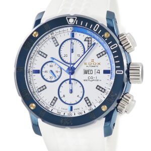エドックス EDOX クロノオフショア1 クロノグラフ リミテッド 01127-37BU9-BDBU9 新同 純正ダイヤ 限定 メンズ 腕時計自動巻き ホワイト 【中古】