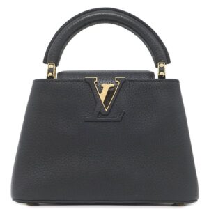 【★3％OFFクーポン】ルイヴィトン LOUIS VUITTON 2WAYバッグ カプシーヌ MINI レザー トリヨンレザー ノワール ゴールド金具 黒 ショルダー ハンドバッグ LVロゴ M56071 RFID 【中古】中古美品