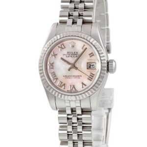 ロレックス ROLEX デイトジャスト 26 179174NR ランダム番 K18WG×SS コンビ シェル ローマン レディース 腕時計自動巻き ピンク 【中古】中古美品