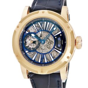 ルイ・モネ LOUIS MOINET ムーン リミテッドエディション LM-45.50.MO K18RG無垢 月 隕石 カプセル 限定12本 メンズ 腕時計自動巻き ブルー 【中古】