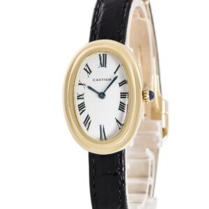 カルティエ Cartier ベニュワール PARISダイアル 78094 OH済 K18YG無垢 青針 ローマン ヴィンテージ レディース 腕時計手巻き ホワイト 【中古】