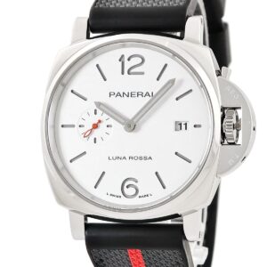 パネライ PANERAI ルミノール ドゥエ ルナ ロッサ PAM01381 Z番 ホワイト スモールセコンド デイト メンズ 腕時計自動巻き ホワイト 【中古】