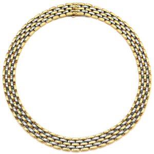 カルティエ Cartier ネックレス マイヨン パンテール 5連 3ロウ イエローゴールド×シルバー Au750 K18 ツートーン YG×SS ヴィンテージ 【中古】