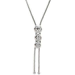 タサキ TASAKI ネックレス トリロジー ホワイトゴールド TASAKI ダイヤ 0.38ct 3石 3粒 Au K18 750WG 【中古】中古美品
