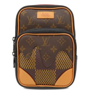 ルイヴィトン LOUIS VUITTON ボディバッグ アマゾン スリングバック モノグラムキャンバス ダミエジャイアントキャンバス ブラウン ゴールド金具 LVスクエアード NIGO N40379 RFID 【中古】中古美品