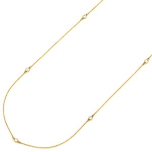 ティファニー Tiffany & Co ネックレス バイザヤード イエローゴールド ダイヤモンド エルサペレッティ 18K 750 YG 【中古】中古美品