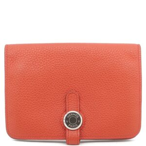 エルメス HERMES 二つ折り財布 ドゴン コンパクト トゴ カプシーヌ シルバー金具 コンパクトウォレット U 【中古】中古美品