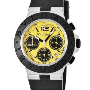 ブルガリ BVLGARI アルミニウム クロノグラフ ヴィジョン グランツーリスモ BB41ATCH 新品同様 コラボ 限定 メンズ 腕時計自動巻き イエロー 【中古】新品同様品