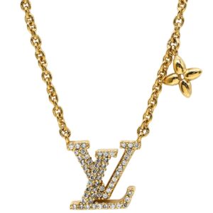 ルイヴィトン LOUIS VUITTON ネックレス LV アイコニック GP ストラス ゴールド ロゴ モノグラムフラワー LVイニシャル LVサークル M00596 AK2284 【箱】 【中古】