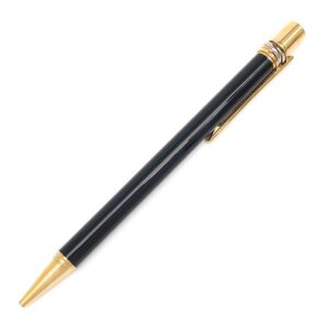 カルティエ Cartier ボールペン トリニティ GP レジン ブラックXゴールド 黒 インク切れ ツイスト式 【中古】