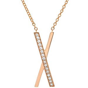 ティファニー Tiffany & Co ネックレス アトラス X ピンクゴールド T&Co. K18PG RG Au750 18K 18金 ダイヤ ナイフエッジ クロス 【中古】新品同様品