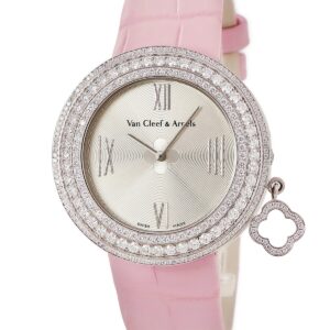 ヴァンクリーフアーペル Van Cleef & Arpels チャーム VCARM95400 K18WG無垢 純正ダイヤ ラウンド ローマン レディース 腕時計クオーツ シルバー 【中古】中古美品
