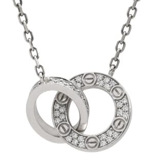 カルティエ Cartier ネックレス ラブ サークル ダイヤ パヴェ ホワイトゴールド 18金 750WG B7216300 【箱】 【中古】中古美品