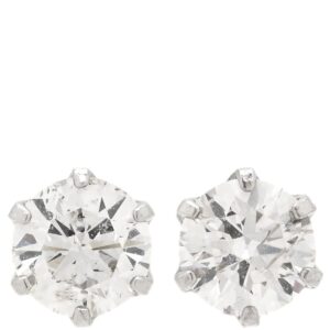 ピアス ソリティア ダイヤモンド プラチナシルバー Pt900 プラチナ 1P 1石 1粒 6本爪 両耳用 スタッド 【中古】中古美品