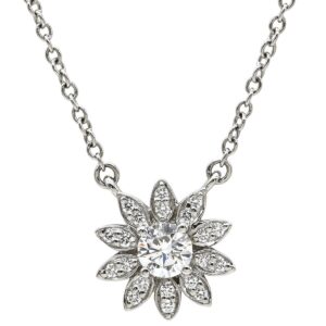 ティファニー Tiffany & Co ネックレス エンチャント フラワー ダイヤ ペンダント プラチナシルバー T＆Co. プラチナ 950 花モチーフ 【箱】 【中古】中古美品