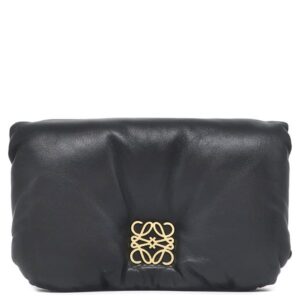 ロエベ LOEWE ショルダーバッグ ゴヤ パファー ミニ ラムスキン ブラック ゴールド金具 黒 A896W56X01 【保存袋】 【中古】新品同様品