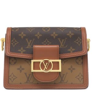 【★3％OFFクーポン】ルイヴィトン LOUIS VUITTON ショルダーバッグ ドーフィーヌ MINI モノグラムキャンバス モノグラムリバースキャンバス モノグラムリバース ゴールド金具 茶 M45959 RFID 【中古】未使用保管品