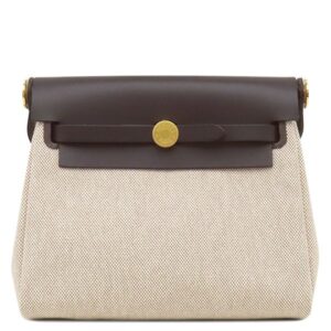 エルメス HERMES ショルダーバッグ エールバッグジップ 20 ミニ キャンバス トワルミリタリー ヴァッシュハンター エベンヌ×ナチュラル ゴールド金具 2026年製 G 【箱】 【中古】未使用保管品