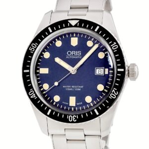 オリス ORIS ダイバーズ 65 01 733 7720 4055-07 8 21 18 ブルー 逆回転防止ベゼル デイト メンズ 腕時計自動巻き ブルー 【中古】中古美品