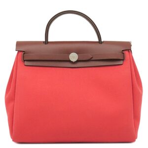 エルメス HERMES 2WAYバッグ エールバッグジップPM 31 トワルオフィシエ ヴァッシュハンター ローズテキサス×ルージュセリエ シルバー金具 ピンク 赤 B 【箱】 【中古】中古美品