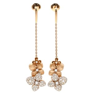 ショーメ CHAUMET ピアス オルタンシア アストル ドール ドロップ ピンクゴールド Au750 18K アジサイ 紫陽花モチーフ 083139-000 【中古】中古美品
