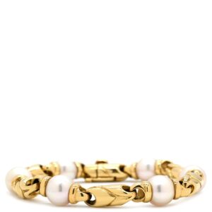 ブルガリ BVLGARI ブレスレット パッソドッピオ パール パールホワイト×イエローゴールド 18K 750 18金 YG 【中古】中古品