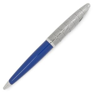 ウォーターマン WATERMAN ボールペン カレン デラックス コンテンポラリー ラッカー ブルーST×シルバー 黒インク F字 細字 ツイスト式 【ケース】 【中古】新品同様品