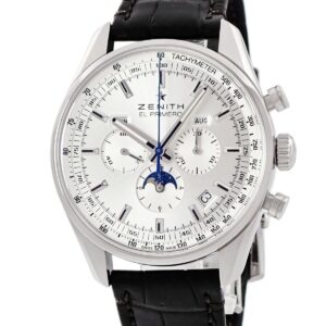 ゼニス ZENITH エルプリメロ 410 03.2091.410/01.C494 クロノグラフ トリプルカレンダー ムーンフェイズ メンズ 腕時計自動巻き シルバー 【中古】中古美品