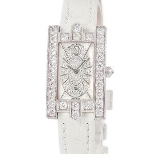 ハリーウィンストン Harry Winston アヴェニュー クラシック エリプティック AVEQHM21WW241 K18WG 純正ダイヤ レディース 腕時計クオーツ ホワイト 【中古】中古美品