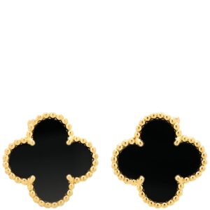 ヴァンクリーフアーペル Van Cleef & Arpels ピアス ヴィンテージ アルハンブラ ブラック×イエローゴールド 黒 Au750 YG 18K オニキス VCARA44200 【中古】中古美品